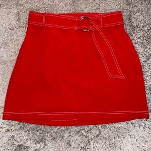 Bold & Chic Red Mini Skirt
